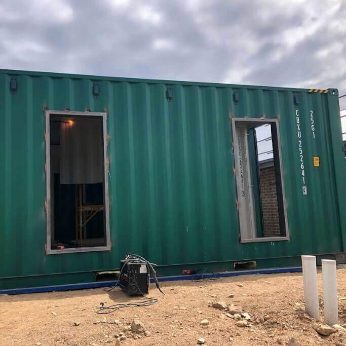 Custom modified shipping container in Australia.